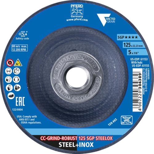 Pferd CC-Grind-Robust Grinding Disc, 5" x 5/8-11, Part 61155