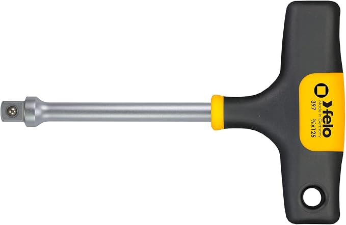 Felo 3pc T-Handle Socket Adapter Nut Driver Spinner Handle 1/2", 3/8", and 1/4" Drive