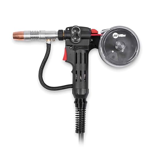 Miller Spoolmate 150 Spool Gun - 150A MIG Welder Spool Gun for Aluminum, Steel & Stainless Steel - Aluminum Spool Gun Welder with 20-Ft Cable, Nozzle & Extra Contact Tips - Ideal for Light Fabricators