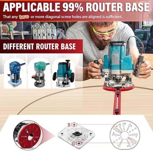 4 in 1 Router Circle Cutting Jig for Cutting Large Circles 10"-58"