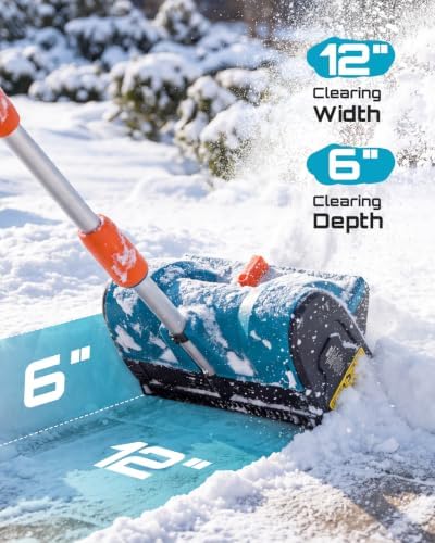 Seesii 20V Cordless Snow Shovel, 12" Electric Snow Blower, Lightweight