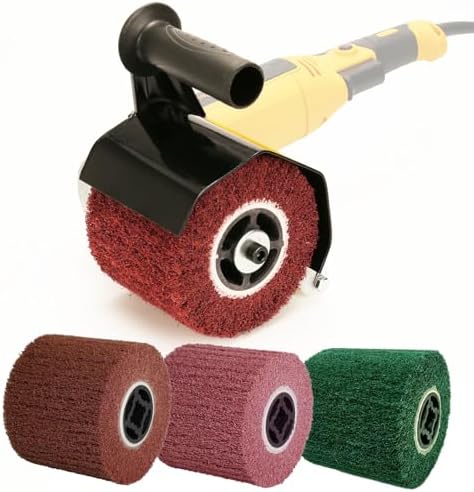 Burnishing Polishing Machine Adapter for Angle Grinder, US 5/8-11 Thread,Handheld Electric Polisher Attachment with auxiliary slider for Metal, Stainless Steel, Wood Grinding and Polishing.
