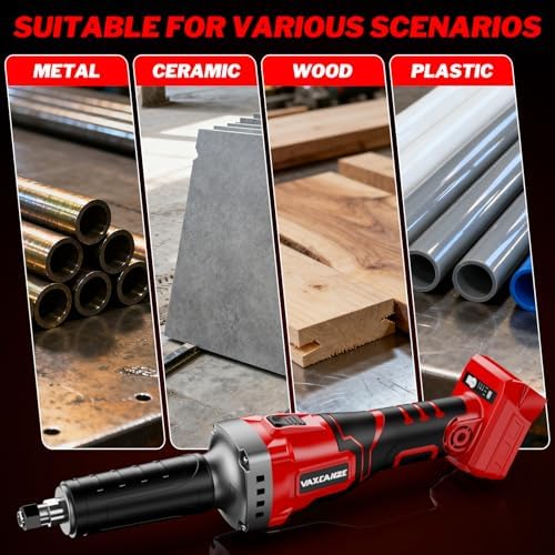 1100W Brushless Braking Die Grinder Compatible with Milwaukee Battery, 3 Level Variable Speed Up to 26000RPM, 1/4" Precision Drill Chuck for Grinding, Polishing, Drilling (Batteries Not Included)