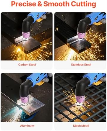VEVOR Plasma Cutter, 50A Non-Touch Pilot Arc Plasma Cutting Machine, 110V/220V Dual Voltage Digital Display IGBT Inverter - with 2T/4T Function & Adjustable PA/PT Time for Home Repairs, Workshops