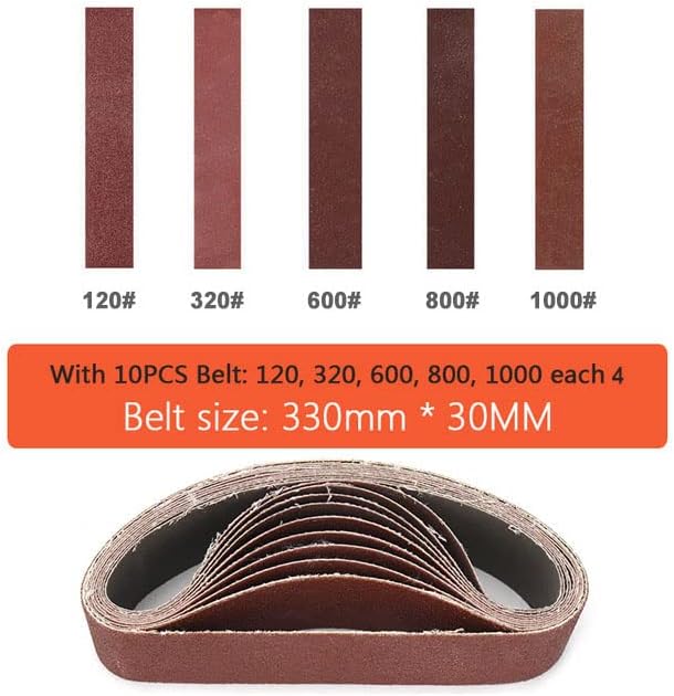 SI FANG Premium Sanding Belts Set 13x1.2 inch for Mini Electric Belt Sander