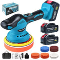 Cordless Car Buffer Polisher Kit, 21V Dual Batteries (2×3000mAh), 8-Speed Adjustable, 3-Button Control, Cordless Polishing & Sanding Tool, 18-Piece Accessory Set, For Polishing & Waxing