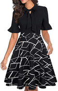Women Summer Floral Ruffle Sleeve Wear to Work Church Wedding Guest Party Dresses
