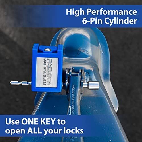 PACLOCK's 79-Series Universal Trailer Lock, UCS, 196" Pin for 1UP® Add-On, Keyed Different, 304 Stainless Steel
