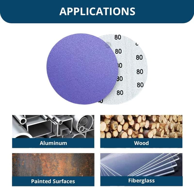 Benchmark Abrasives 6 Inch Sanding Discs Hook and Loop Ceramic No Holes Adhesive Sandpaper for Surface Blending, Automotive Metals Fiberglass - Orbital Sander Sandpaper (50 Discs), 1200 Grit