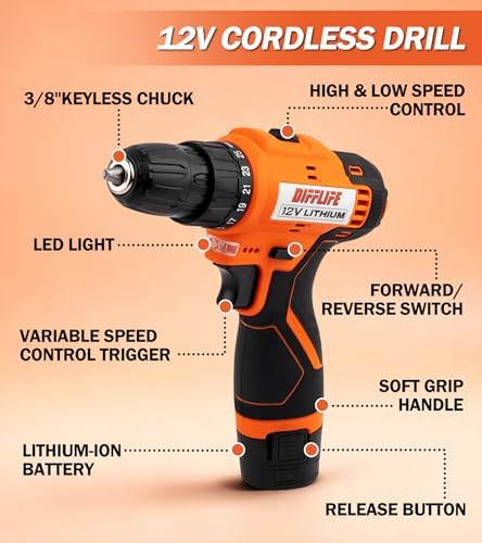 12V Cordless Drill Set Tool Kit Mechanics Tools set Power Drill 217Pcs
