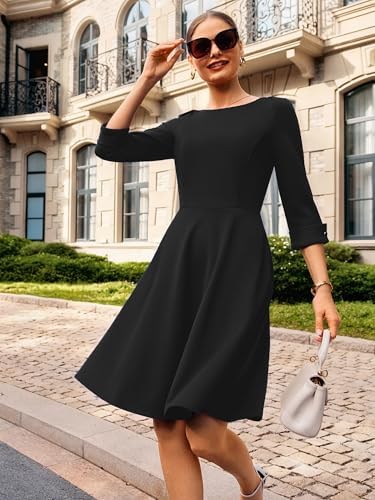GRACE KARIN Work Dresses for Women Fit and Flare Midi Dress