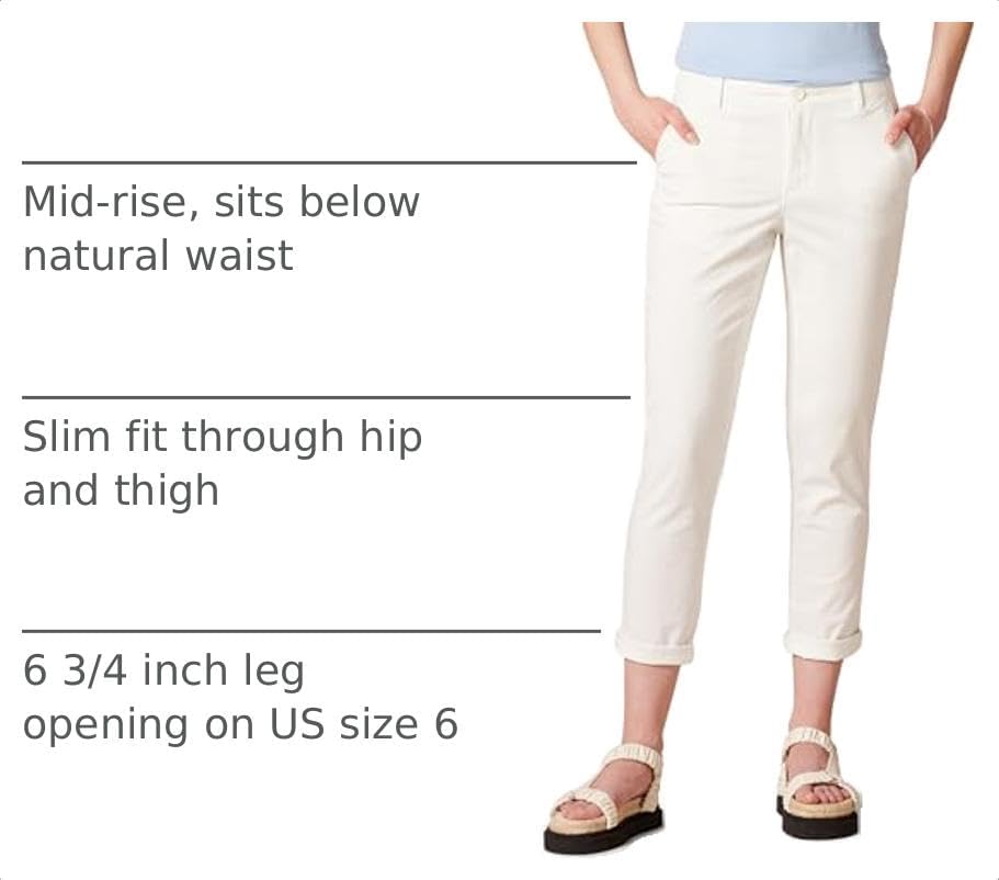 Amazon Essentials Women's Mid-Rise Slim-Fit Stretch Cropped Capri Pants (Available in Plus Size)