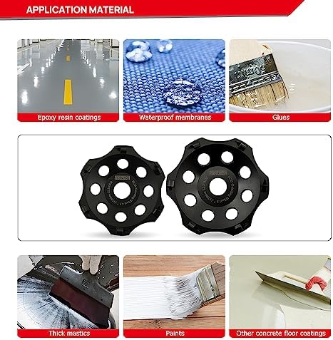 DT-DIATOOL PCD Diamond Grinding Cup Wheel 4-1/2 Inch Arbor 7/8" for Concrete Floor Epoxy Coating Adhesive Residue Paint Coatings(2-Pack)