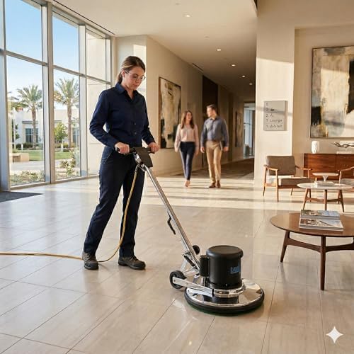 20 Inch Floor Cleaning Machine, 175 RPM, Single Speed, with Brushes and Pad Driver