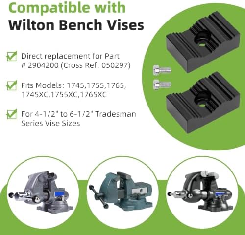 Pipe Vise Jaws Compatible with Wilton, WIL2904200 & 050297, 2 Pack
