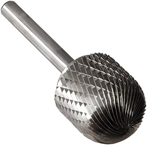 Drill America SC-9 Carbide Burr/Rotary File Cylindrical Radius-End Double Cut for Die Grinder 1" Dia. x 1" Cut Length with 1/4" Shank and 2-3/4" Overall Length, DUL Series