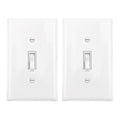 Baomain 2-Pack 15 Amp Toggle Light Switch with Wall Plate, Single Pole, Residential/Commercial Grade, On/Off Switch, Glossy White, UL Certified