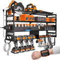 Gotega Power Tool Organizer Wall Mount, Heavy Duty Tool Storage Rack, Black