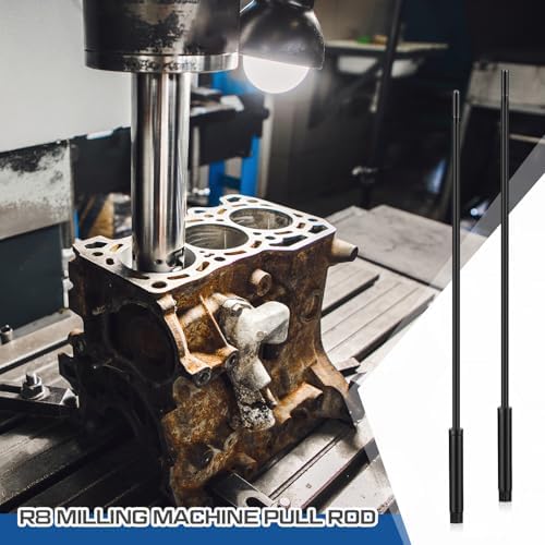 Zonon 1 Pcs Milling Machine Pull Rod Compatible with R8, 7/16 Thread Draw Bar Overall Drawbar Compatible with Bridgeport Milling Machine Part