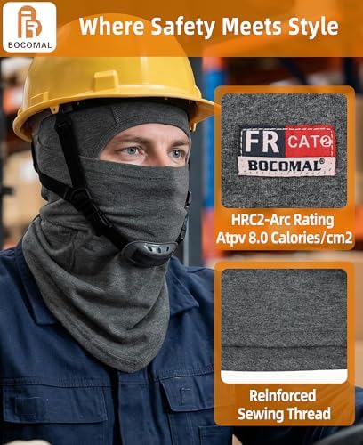 BOCOMAL FR Balaclava with Face Mask Flame Resistant 5.5oz Lightweight 100%C