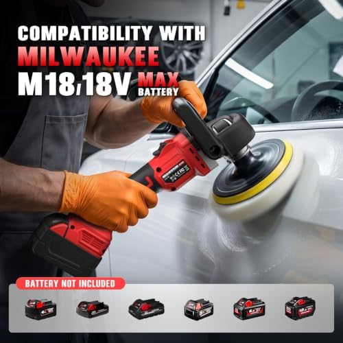 Rotary Buffer Polisher Kit for Milwaukee 18V/M18 Battery (Tool Only)
