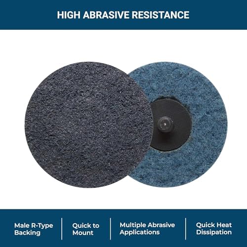 Benchmark Abrasives 3 Inch Sanding Discs Quick Change Nylon Surface Conditioning Discs, Drill & Die Grinder Sanding Disc Rust Remover for Metal Paint Stripper & Removal, Polishing - (25 Pack)(Fine)