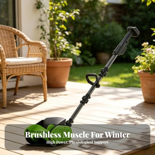 Maintenance Handheld Snow Compact, Cordless Snow, Powerful, Tool, for Sidewalks, Green