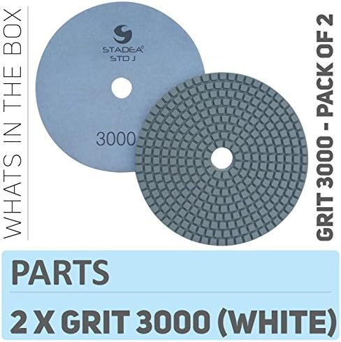 PPW127D Diamond Polishing Pads 4 Inch For Concrete Terrazzo Marble Granite Countertop Floor Wet Polishing, Grit 3000 - Pack of 2