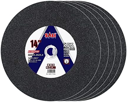 SALI 5 Pack Cut Off Wheel 14 Inch General Purpose Metal Cutting Wheel for 14" Grinders- Cutting Disc Aggressive Cutting 14" x 1/8" x 1" Operating Up to 4400 RPM and 80 M/S 355 * 3.2 * 25.4