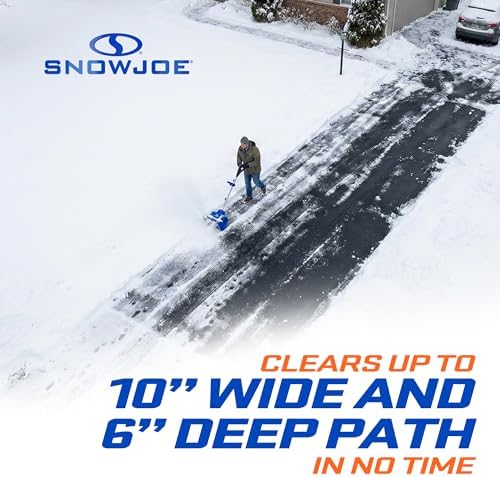 Snow Joe 24V Cordless Electric Shovel Kit w/ 5Ah Battery & Charger, 10″ Clearing Width, 210W Motor – Portable, Lightweight, Heavy-Duty Ice Removal for Deck, Patio, Driveway & Sidewalk, 24V-SS10-XR.