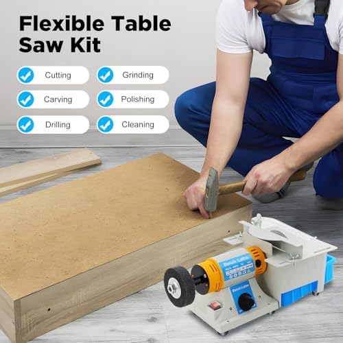 Multifunctional Precision Sliding Table Saw Mini Multi-Functional Table Saw for Wood Cutting,Speeds & Angle Adjustable for Metal Wood Cutting