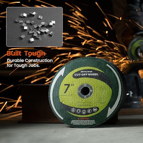 7 Inch Cutting Discs 25 Pack 7" x 1/16" x 7/8" Cut Off Wheels Fits Angle Grinder Cutting Wheel for Metal and Stainless Steel Grinder