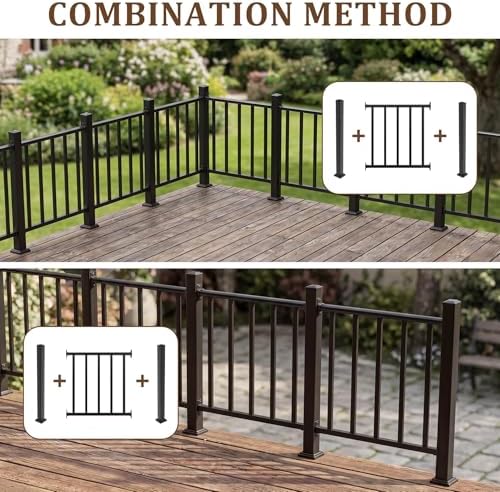 Metty Metal 3Ft W x 36in H Level Deck Railing Kit, Textured Black AAMA2604 Powder Coat, IBC Certified Guard Rail for Deck Porch Balcony Patio Outdoor
