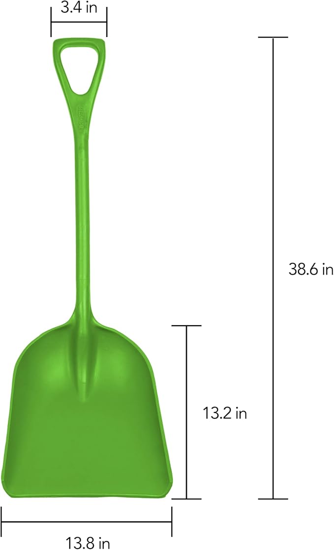 Remco 698277 Seamless Hygienic Shovel - BPA-Free, Food-Safe, Commercial Grade Kitchen and Gardening Accessories, 14", Lime