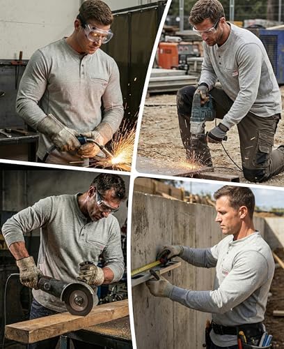 BOCOMAL FR Shirts for Summer Breathable Vented Mesh Flame Resistant Henley