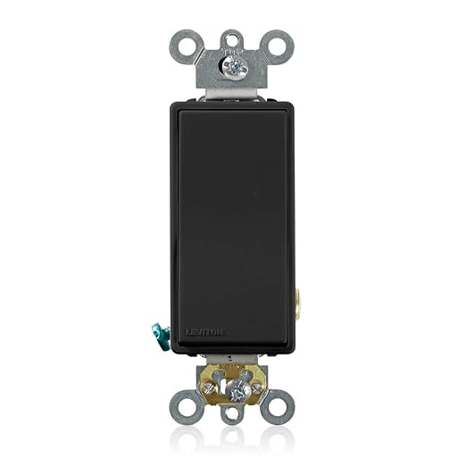 Leviton 20-Amp 120/277-Volt Decora Plus Rocker Single-Pole AC Quiet Switch, 5621-2E, Black