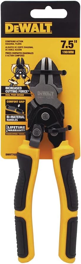 Dewalt DWHT70275 Compound Action Diagonal Pliers and 8 In. Flush Rivet Slip Joint Pliers Bundle