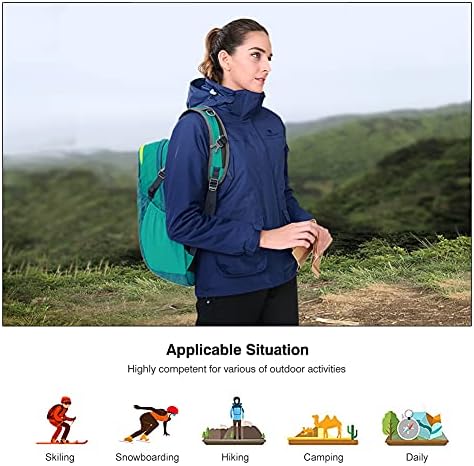 CAMEL CROWN Womens Waterproof Ski Jacket 3-in-1 Windbreaker Winter Coat Fleece Inner for Rain Snow Outdoor Hiking