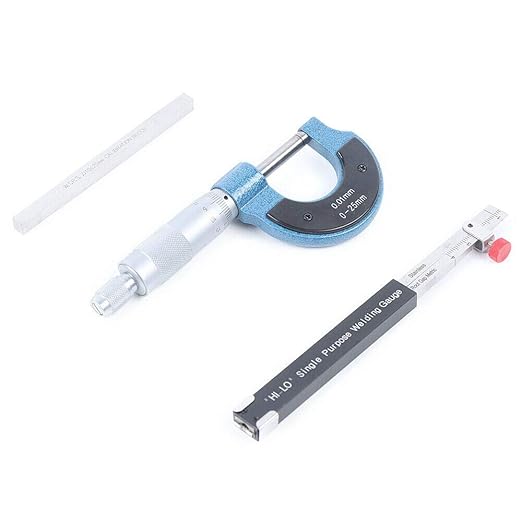 13 Pcs Welding Gauge Tool Kit Gage Weld Inspection Gauge with Easy Carry Suitcase, Stainless Steel Gage Weld Measuring Tools Box with 0-150mm Ruler, Fillet Welding Gauge, Micrometer, Inspection Mirror