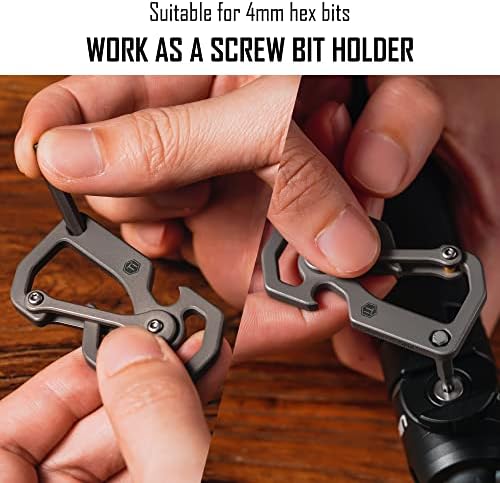 KeyUnity Titanium Carabiner Keychain Multitool Tool
