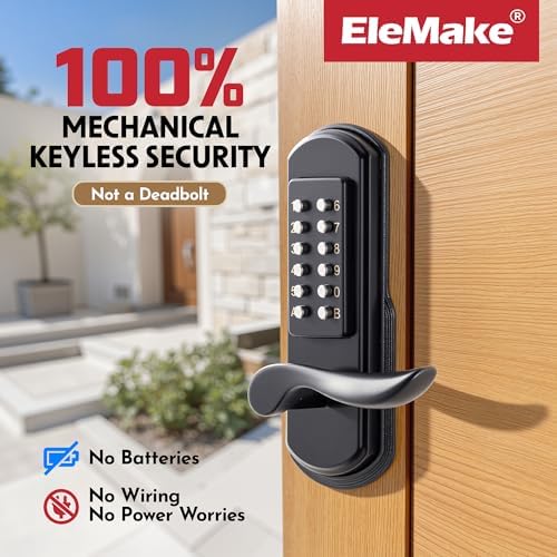 Keyless Door Lock with Keypad, Right Handed Mechanical Door Lock, Security Combination Digital Stainless Steel 304 - Not a Deadbolt