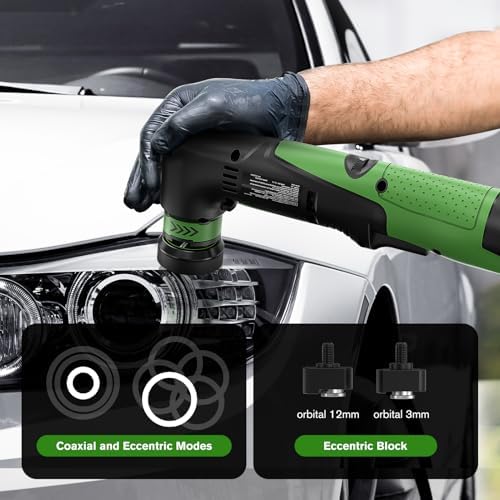 Ginour Cordless Mini Buffer Polisher for Car Detailing, 12V Mini Car Polisher Kit with 1"&1.2" Backing Plate,2X 2.0Ah Batteries and Accessories, RO/DA 6 Speeds for Polishing, Waxing, and Cleaning
