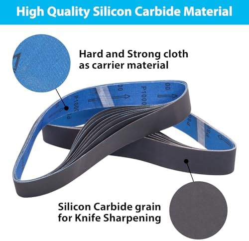 1-1/2 x 30 Inch Silicon Carbide Sanding Belts,Extra Fine Grit,15 Pack