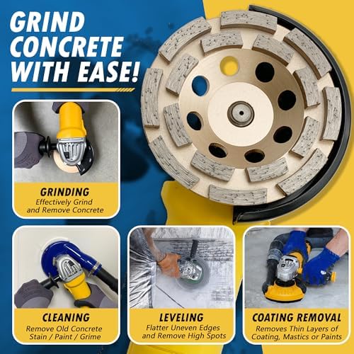 4.5" Diamond Grinding Wheel for Concrete 16 Dbl Row Segments 5/8"-11
