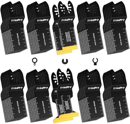 TrivdPro 52PCS Oscillating Tool Blades for Wood Plastics Metal Cutting