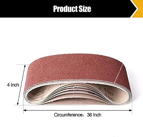BOSHCRAFT 14 Pcs 4"x36" Sanding Belts, 40/60/80/120/180/240/400 Grit (2 Pcs Each) Aluminum Oxide for Belt Sander, Wood & Metal Polishing