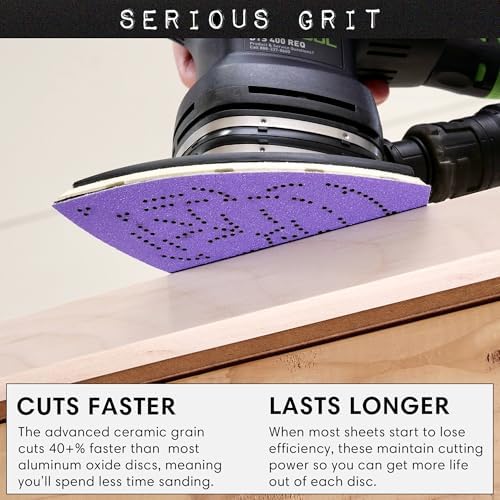 Serious Grit - 4" x 6" Delta P120 Grit Ceramic Sanding Sheets - 50 Pack Box