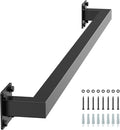 VEVOR Wall Mounted Stair Handrail, 4ft Black Iron Staircase Handrail Indoor, 250lbs Load Capacity, Industrial Railing Hand Rail for Steps, Square Tube for Loft Porch Deck, 2 Sections