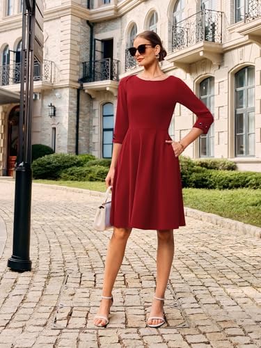 GRACE KARIN Work Dresses for Women Fit and Flare Midi Dress