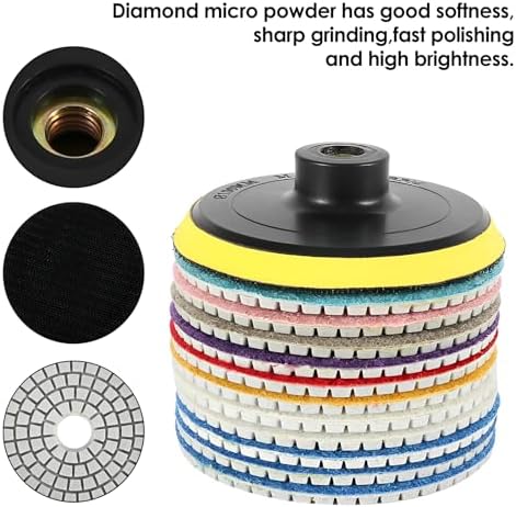 36 Pcs Granite Polishing Kit, 4 Inch 50-6000 Grit Diamond Polishing Pads